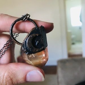 Citrine crystal welded necklace